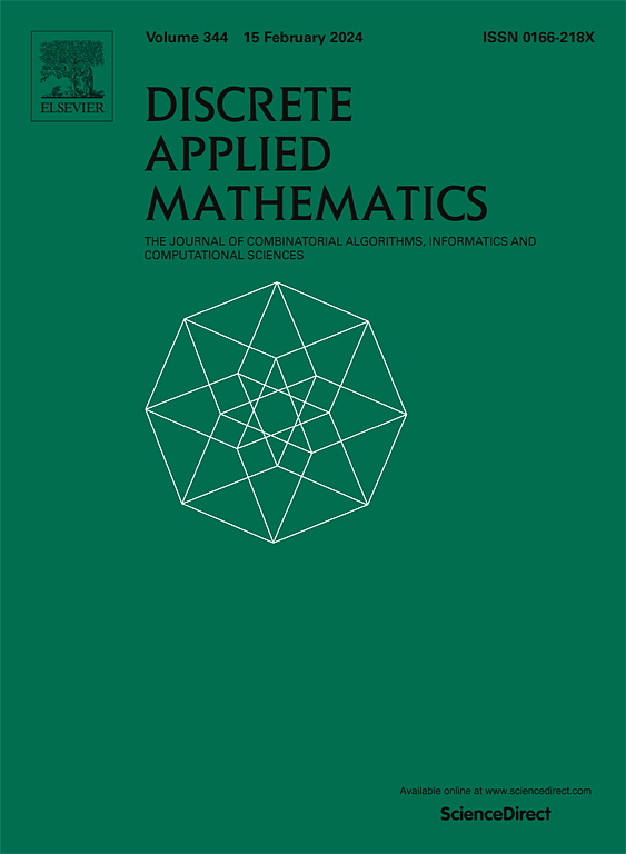 Go to journal home page - Discrete Applied Mathematics